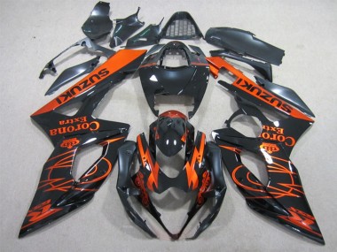Carénages Moto Suzuki GSXR 1000 2005-2006 - Noir Brillant Orange Corona Extra Abordables