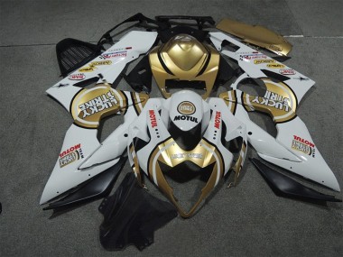 Carénages Moto Suzuki GSXR 1000 2005-2006 - Blanc Or Lucky Strike Motul Abordables