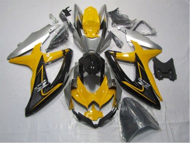 Kits Carénage Moto Suzuki GSXR 1000 2007-2008 - Jaune Argent Noir Abordables