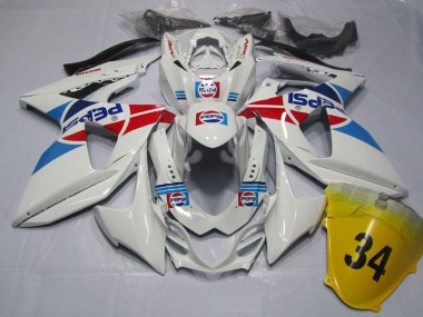Carénages Moto Suzuki GSXR 1000 2009-2016 - Blanc Bleu Rouge Pepsi 34 Abordables