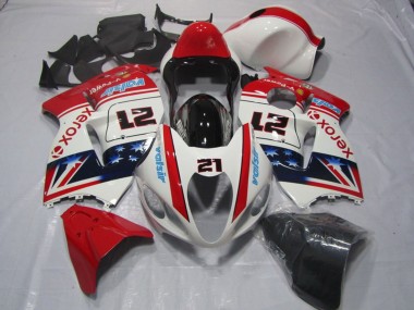 Carénages Moto Suzuki GSXR 1300 Hayabusa 1996-2007 - Blanc Rouge Bleu Xerox 21 Abordables