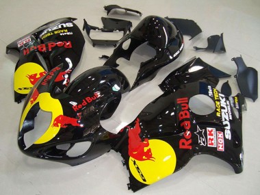 Carénages Moto Suzuki GSXR 1300 Hayabusa 1996-2007 - Noir Brillant Jaune Red Bull Abordables