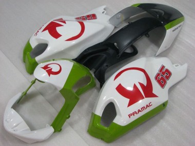 Carénages Moto Ducati Monster 696 2008-2012 - Blanc Vert Rouge Pramac 65 Abordables