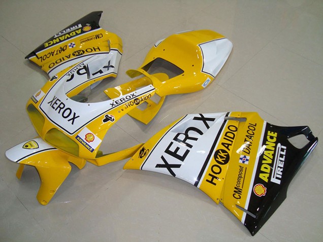 Carénages Moto Ducati 748 916 996 996S 1993-2005 - Blanc Jaune Noir Brillant Xerox