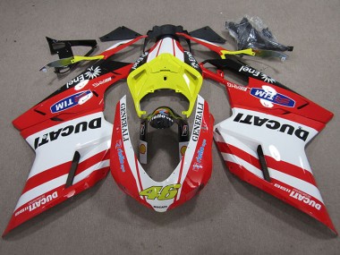 Carénages Moto Ducati 1198 2007-2014 - Blanc Jaune Rouge Generali 46 Abordables