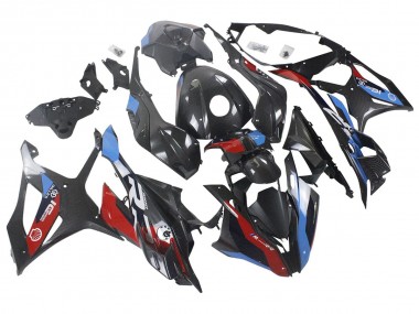 Carénages Moto BMW S1000RR 2023-2024 - Bleu Rouge Fibre de Carbone Abordables