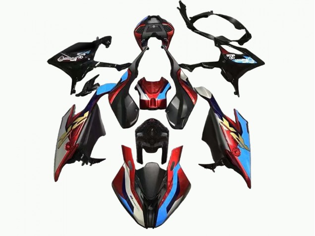 Carénage Moto BMW S1000RR 2019-2022 - Noir Bleu Rouge Or