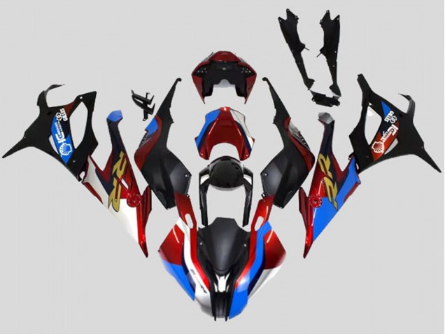Carénages Moto BMW S1000RR 2019-2022 - Noir Bleu Rouge Or