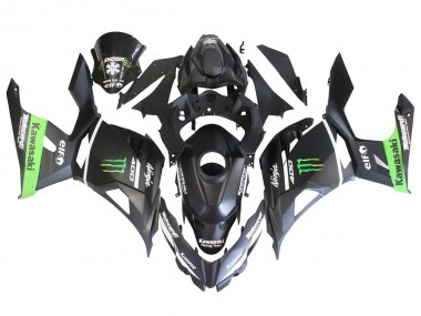 Carénages Moto Kawasaki EX400 2018-2024 - Noir Mat Vert Monstre Showr Neige Abordables