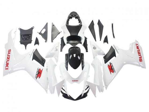 Carénages Moto Suzuki GSXR 600/750 2011-2024 - Blanc Noir Brillant Rouge Décalque