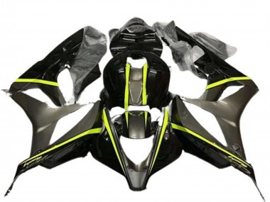 Carénages Moto Honda CBR600RR 2007-2008 - Noir Brillant Haute Visibilité Jaune Abordables