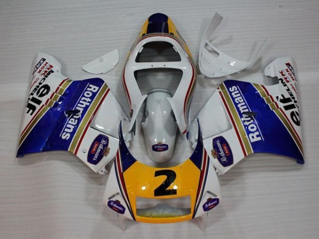 Blanc Bleu Jaune Carénage Honda NSR 250 MC28 P4 1994-1996 Blanc Bleu Jaune Carénage Honda NSR 250 MC28 P4 1994-1996
