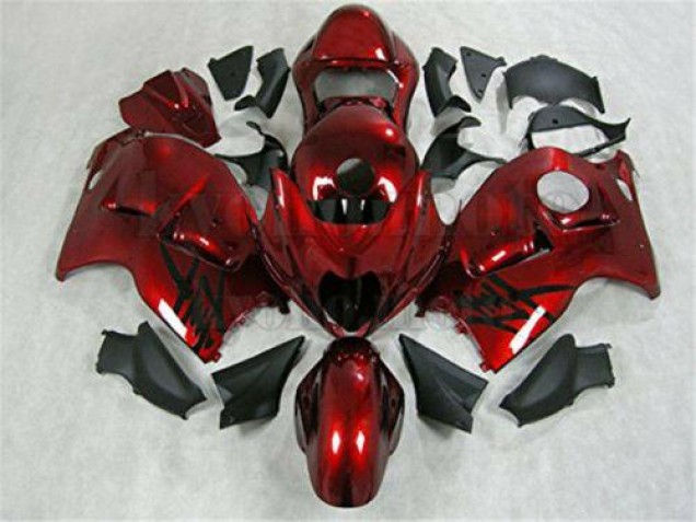 Rouge Noir Carénage Suzuki GSXR 1300 Hayabusa 1996-2007 Rouge Noir Carénage Suzuki GSXR 1300 Hayabusa 1996-2007