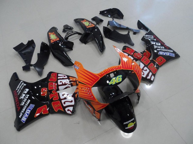 Noir Rossi Carénage Honda CBR 900 RR 919 1998-1999 Noir Rossi Carénage Honda CBR 900 RR 919 1998-1999