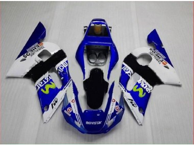 Bleu Vert Blanc Carénage Yamaha R6 1998-2002 Abordables