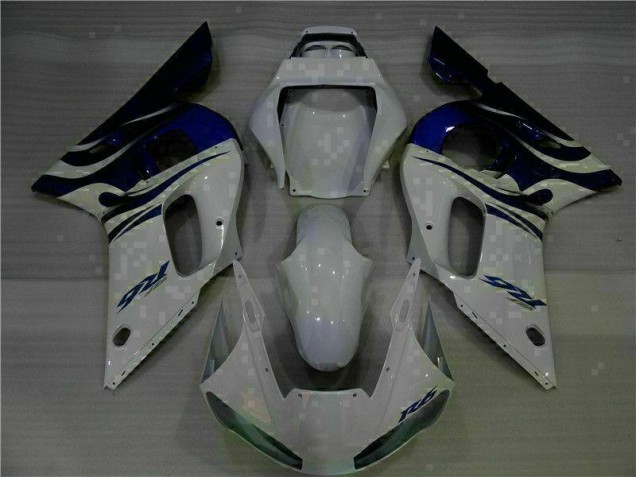 Blanc Bleu Carénages Yamaha R6 1998-2002