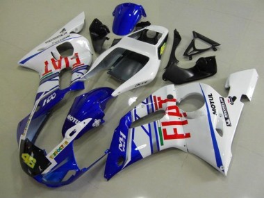 Bleu Blanc Fiat Carénage Yamaha R6 1998-2002 Abordables