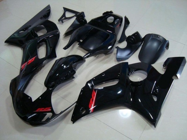 Noir Brillant Rouge Décalque Carénage Yamaha R6 1998-2002