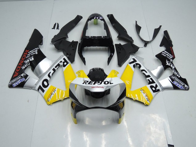 Jaune Argent Noir Repsol Carénage Honda CBR 900 RR 929 2000-2001 Jaune Argent Noir Repsol Carénage Honda CBR 900 RR 929 2000-2001