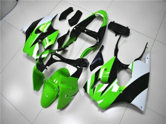 Vert Blanc Noir Carénage Kawasaki ZX6R 2000-2002 Vert Blanc Noir Carénage Kawasaki ZX6R 2000-2002