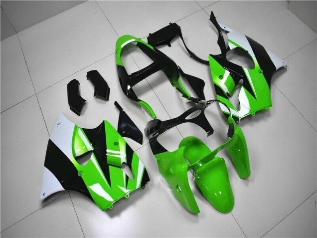 Vert Blanc Noir Carénage Kawasaki ZX6R 2000-2002 Vert Blanc Noir Carénage Kawasaki ZX6R 2000-2002