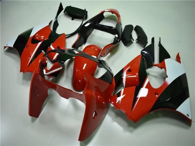 Rouge Noir Blanc Carénage Kawasaki ZX6R 2000-2002 Rouge Noir Blanc Carénage Kawasaki ZX6R 2000-2002