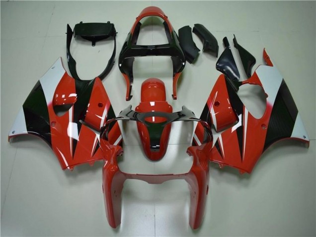Rouge Noir Blanc Carénage Kawasaki ZX6R 2000-2002 Rouge Noir Blanc Carénage Kawasaki ZX6R 2000-2002