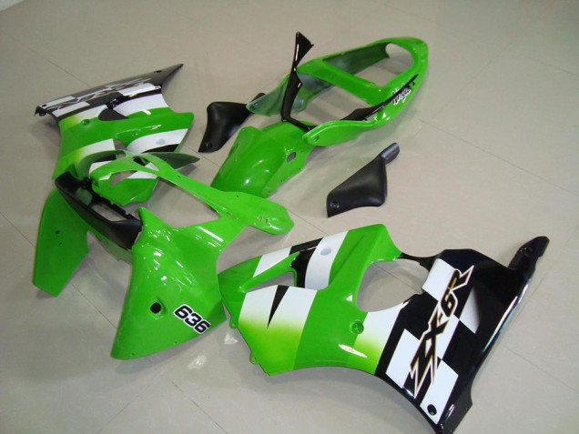 Vert Noir Kit Carénages Kawasaki ZX6R 2000-2002 Vert Noir Kit Carénages Kawasaki ZX6R 2000-2002