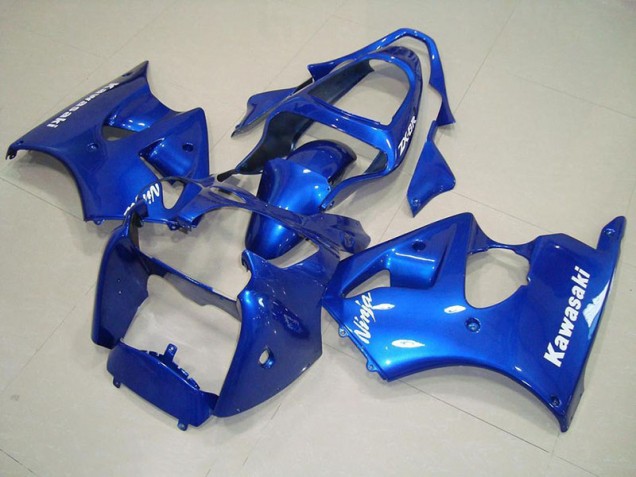 Bleu avec Blanc Décalque Carénage Kawasaki ZX6R 2000-2002 Bleu avec Blanc Décalque Carénage Kawasaki ZX6R 2000-2002
