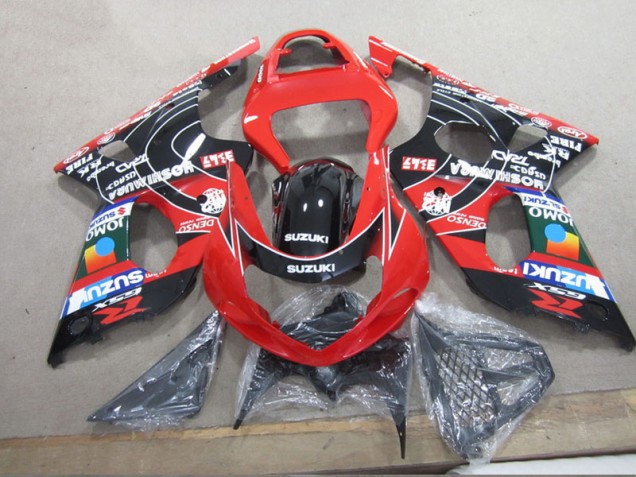 Rouge Noir Denso Carénage Suzuki GSXR 1000 K1 2000-2002 Rouge Noir Denso Carénage Suzuki GSXR 1000 K1 2000-2002