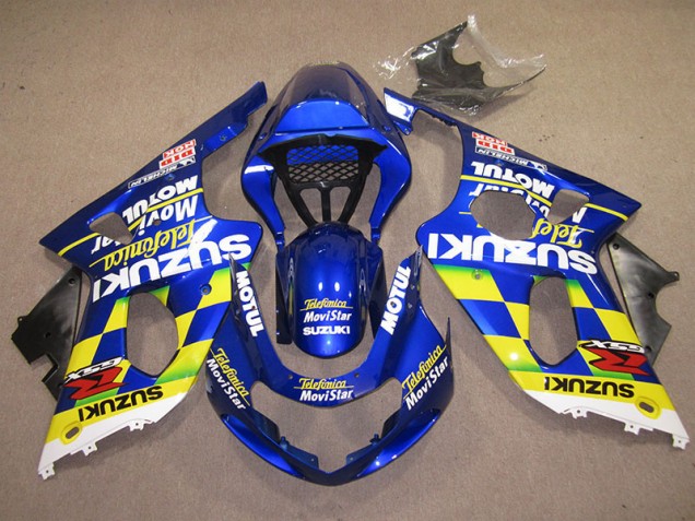 Bleu Jaune Telefumica Movistar Carénage Suzuki GSXR 1000 K1 2000-2002 Bleu Jaune Telefumica Movistar Carénage Suzuki GSXR 1000 K1 2000-2002