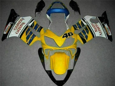 Jaune Blanc Carénage Honda CBR 600 F4i 2001-2003 Abordables