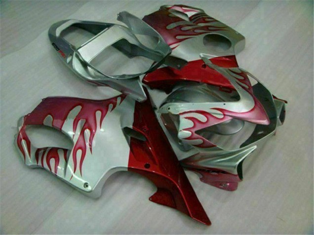 Rouge Flamme Argent Carénage Honda CBR 600 F4i 2001-2003 Rouge Flamme Argent Carénage Honda CBR 600 F4i 2001-2003