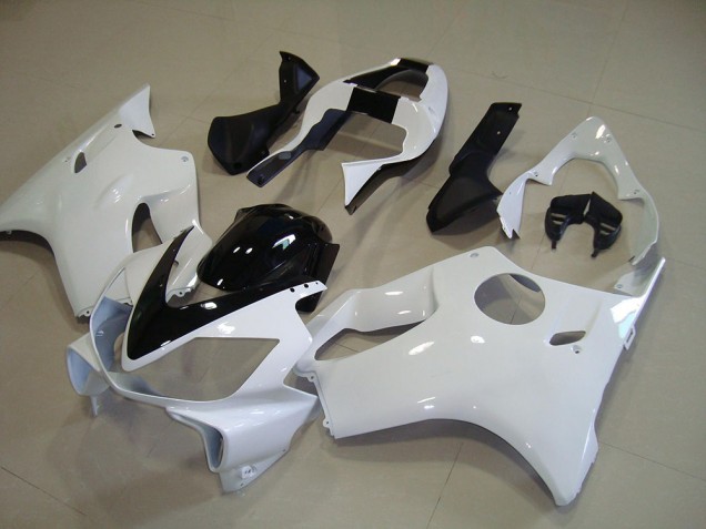 Blanc avec Noir Bande Carénage Honda CBR 600 F4i 2001-2003 Blanc avec Noir Bande Carénage Honda CBR 600 F4i 2001-2003