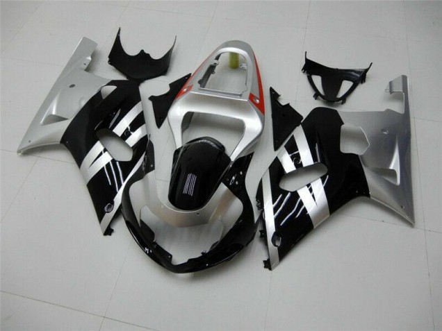 Noir Argent Carénage Suzuki GSXR 600 / 750 K1 K2 K3 2001-2003 Noir Argent Carénage Suzuki GSXR 600 / 750 K1 K2 K3 2001-2003
