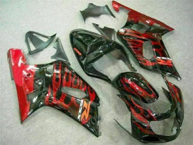 Rouge Noir Carénage Suzuki GSXR 600 / 750 K1 K2 K3 2001-2003 Abordables