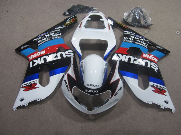 Blanc Bleu Motul Carénage Suzuki GSXR 600 K1 K2 K3 2001-2003 Blanc Bleu Motul Carénage Suzuki GSXR 600 K1 K2 K3 2001-2003