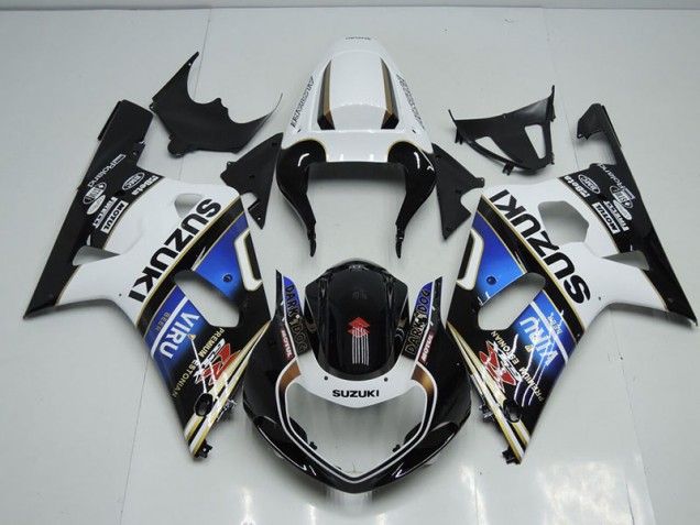 Noir Blanc Bleu Viru Carénage Suzuki GSXR 750 K1 K2 K3 2001-2003 Noir Blanc Bleu Viru Carénage Suzuki GSXR 750 K1 K2 K3 2001-2003
