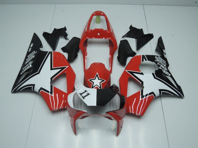 Noir Rouge Étoile Carénage Honda CBR 900 RR 954 2002-2003 Noir Rouge Étoile Carénage Honda CBR 900 RR 954 2002-2003