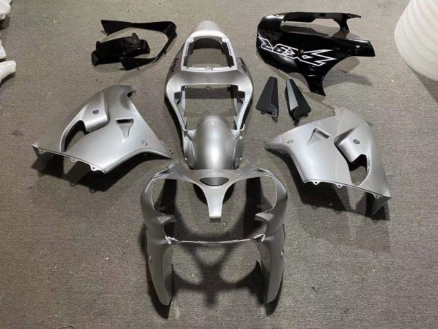 Argent Noir Brillant Carénage Kawasaki ZX9R 2002-2003 Argent Noir Brillant Carénage Kawasaki ZX9R 2002-2003