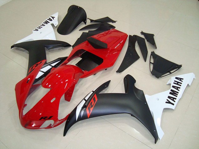Noir Mat Rouge Carénage Yamaha R1 2002-2003 Noir Mat Rouge Carénage Yamaha R1 2002-2003