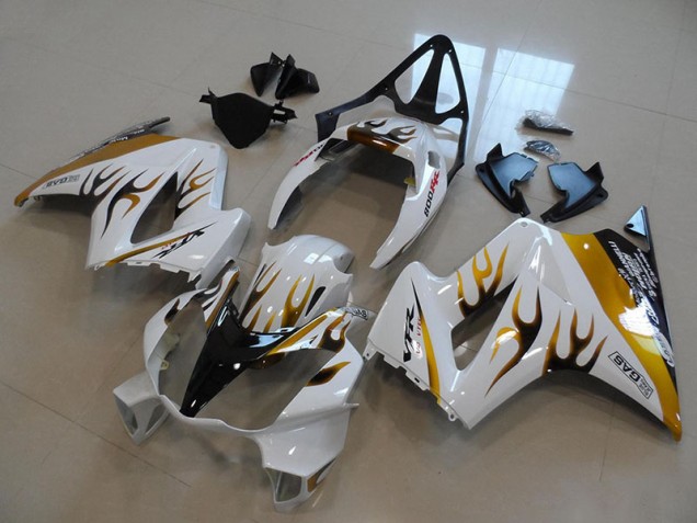 Blanc Or Noir Flamme Carénage Honda VFR 800 2002-2013 Blanc Or Noir Flamme Carénage Honda VFR 800 2002-2013