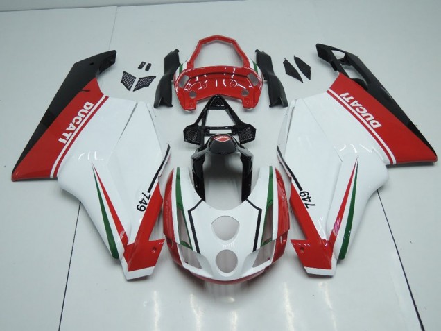 Blanc Rouge avec Queue Ouverte Carénage Ducati 749 999 2003-2004 Blanc Rouge avec Queue Ouverte Carénage Ducati 749 999 2003-2004