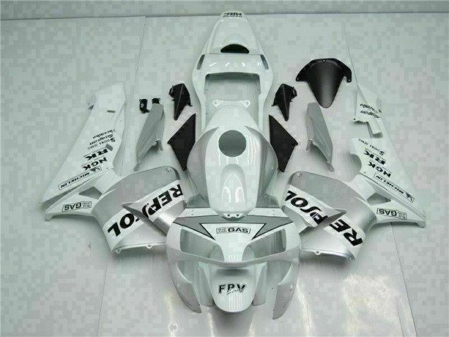 Blanc Argent Repsol Carénage Honda CBR 600 RR 2003-2004