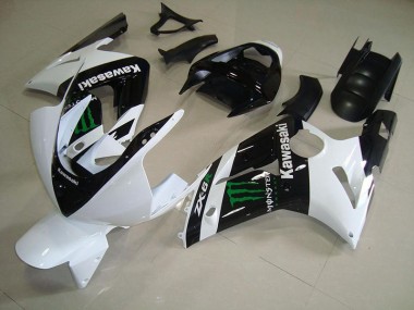 Blanc Monster Carénages Kawasaki ZX6R 2003-2004 Abordables