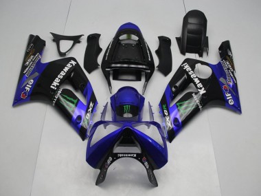 Bleu Monster Carénage Kawasaki ZX6R 2003-2004 Abordables