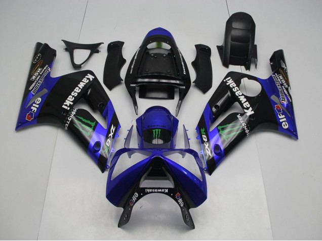 Bleu Monster Carénage Kawasaki ZX6R 2003-2004 Bleu Monster Carénage Kawasaki ZX6R 2003-2004