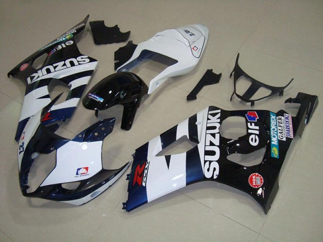 Blanc Noir Elf Carénage Suzuki GSXR 1000 K3 2003-2004 Blanc Noir Elf Carénage Suzuki GSXR 1000 K3 2003-2004
