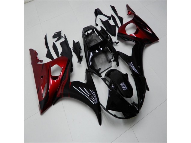 Noir Rouge Carénage Yamaha R6 2003-2005