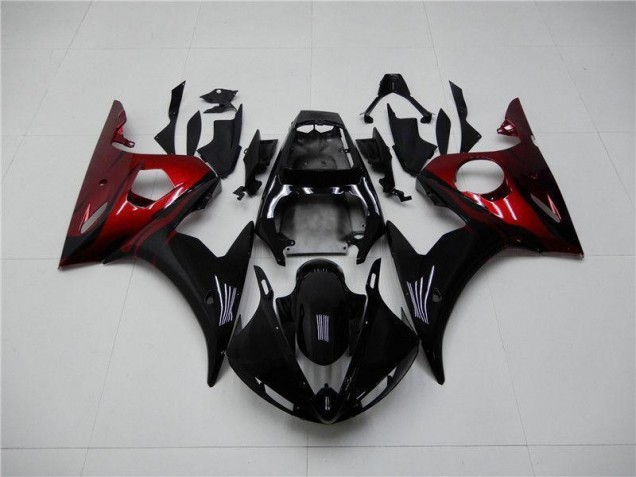 Noir Rouge Carénage Yamaha R6 2003-2005